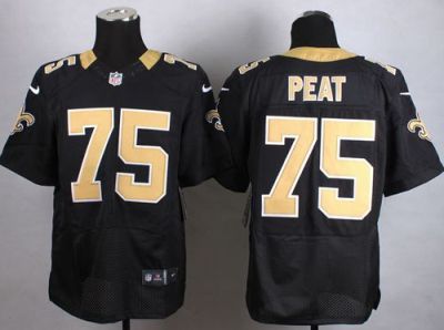 Nike New Orleans Saints #75 Andrus Peat Black NFL Elite Jersey