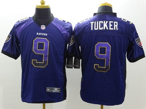 Nike Baltimore Ravens #9 Justin Tucker Purple NFL Elite Drift Fashion Jersey