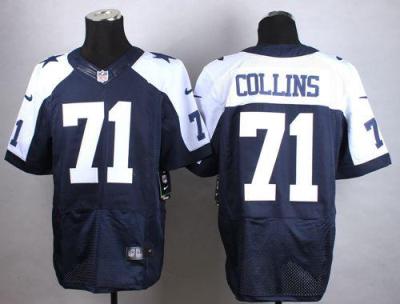 Nike Dallas Cowboys #71 La'el Collins Blue Thanksgiving Throwback NFL Elite Jersey