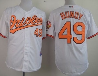 Baltimore Orioles #49 Dylan Bundy White Cool Base Stitched Baseball Jersey
