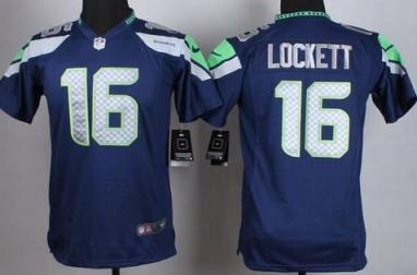 Youth Nike Seattle Seahawks #16 Tyler Lockett Blue Stitched NFL Elite Jersey