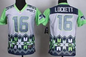 Youth Nike Seattle Seahawks #16 Tyler Lockett Grey NFL Elite Noble Fashion Jersey