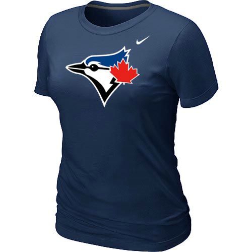Women's Nike Toronto Blue Jays Authentic Logo T-Shirt Dark Blue