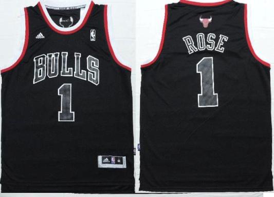 Chicago Bulls #1 Derrick Rose Black Stitched NBA Jerseys