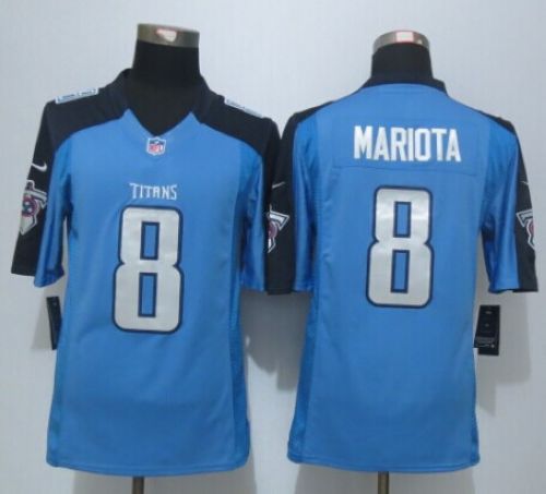 Nike Tennessee Titans #8 Marcus Mariota Light Blue NFL Limited Jersey