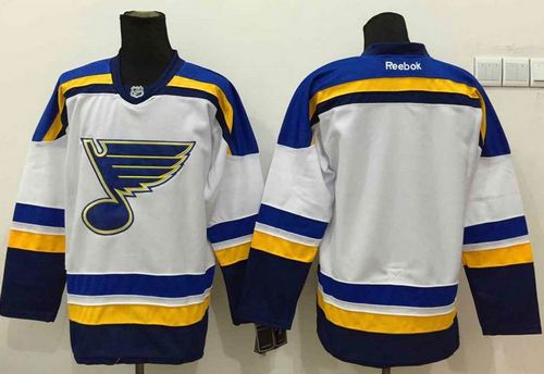 St. Louis Blues Blank White New Road Stitched NHL Jersey