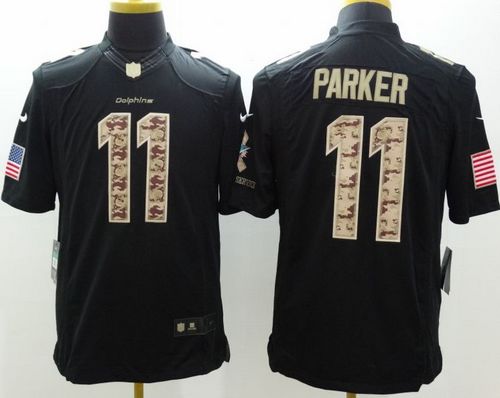 Nike Miami Dolphins #11 DeVante Parker Black NFL Limited Salute to Service Jersey