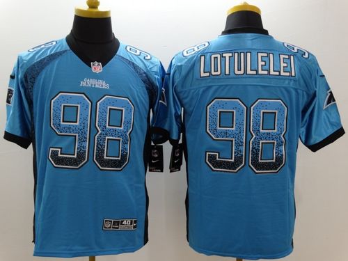 Nike Carolina Panthers #98 Star Lotulelei Blue Stitched NFL Elite Drift Fashion Jersey
