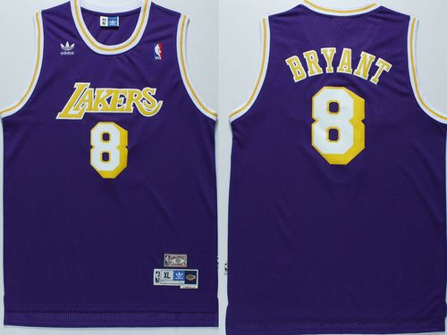 Los Angeles Lakers #8 Kobe Bryant Purple Throwback Stitched NBA Jersey
