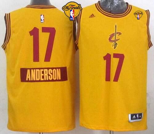 Cavaliers #17 Anderson Varejao Yellow 2014-15 Christmas Day The Finals Patch Stitched NBA Jersey