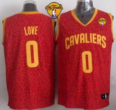 Cavaliers #0 Kevin Love Red Crazy Light The Finals Patch Stitched NBA Jersey