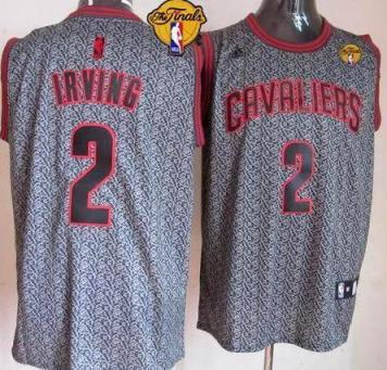 Cavaliers #2 Kyrie Irving Grey Static Fashion The Finals Patch Stitched NBA Jersey