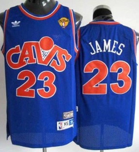 Cavaliers #23 LeBron James Blue CAVS The Finals Patch Stitched Mitchell and Ness NBA Jersey