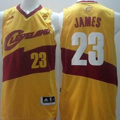 Cavaliers #23 LeBron James Yellow The Finals Patch Stitched NBA Jersey