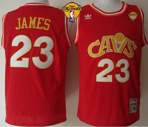 Cavaliers #23 LeBron James Red CAVS The Finals Patch Stitched Mitchell and Ness NBA Jersey