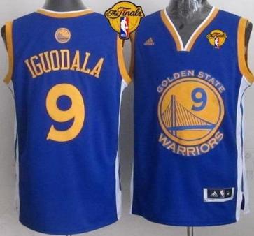 Warriors #9 Andre Iguodala Blue The Finals Patch Stitched Revolution 30 NBA Jersey