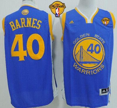 Warriors #40 Harrison Barnes Blue The Finals Patch Stitched Revolution 30 NBA Jersey