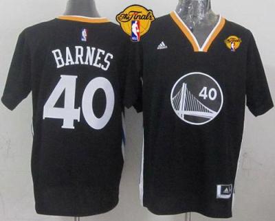 Warriors #40 Harrison Barnes Black New Alternate The Finals Patch Stitched NBA Jersey