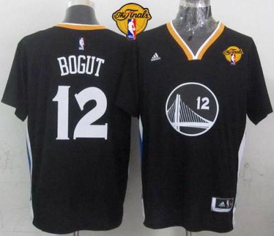 Warriors #12 Andrew Bogut Black New Alternate The Finals Patch Stitched NBA Jersey