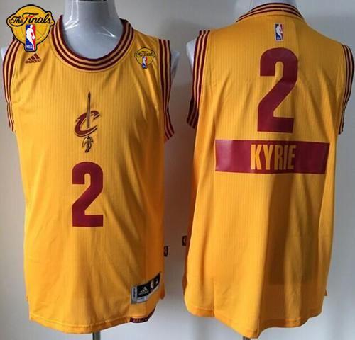 Youth Cavaliers #2 Kyrie Irving Gold 2014-15 Christmas Day The Finals Patch Stitched NBA Jersey