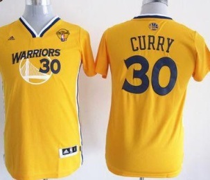Youth Warriors #30 Stephen Curry Gold Alternate The Finals Patch Stitched NBA Jersey