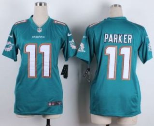 Women's Nike Miami Dolphins #11 DeVante Parker Green Stitched NFL Jersey
