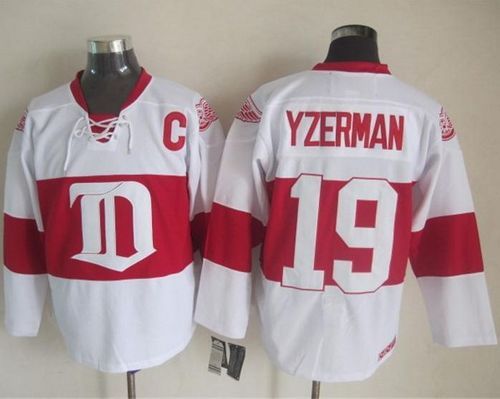 Detroit Red Wings #19 Steve Yzerman White Winter Classic CCM Throwback Stitched NHL Jersey