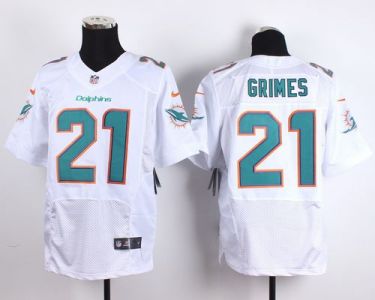 Nike Miami Dolphins #21 Brent Grimes White Men's Stitched NFL Elite Jersey