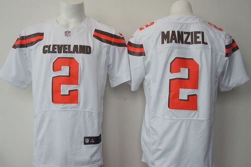 Nike Cleveland Browns #2 Johnny Manziel White Men's Stitched NFL Elite Jersey
