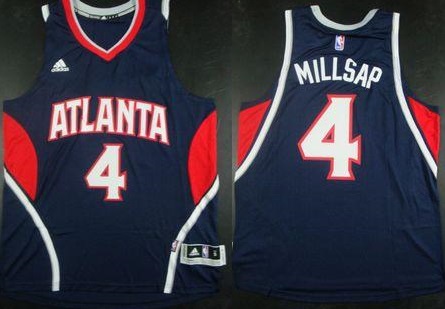 Atlanta Hawks #4 Paul Millsap Blue Stitched Revolution 30 Swingman NBA Jersey