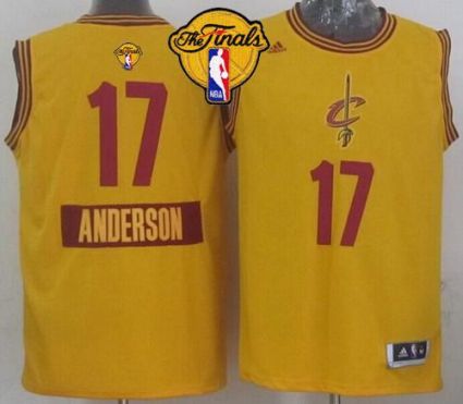Cavaliers #17 Anderson Varejao Yellow 2014-15 Christmas Day The Finals Patch Stitched NBA Jersey