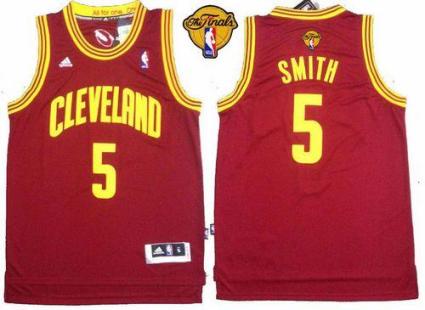 Cavaliers #5 J.R. Smith Red The Finals Patch Stitched Revolution 30 NBA Jersey