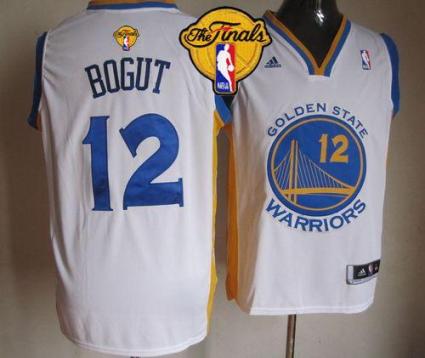 Warriors #12 Andrew Bogut White The Finals Patch Stitched NBA Jersey