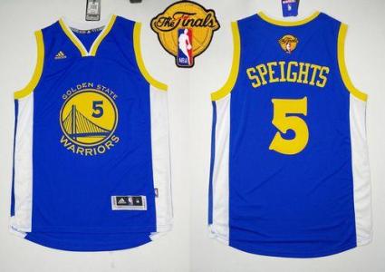 Warriors #5 Marreese Speights Blue The Finals Patch Stitched Revolution 30 NBA Jersey