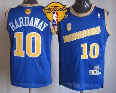 Warriors #10 Tim Hardaway Blue Throwback The Finals Patch Stitched NBA Jersey