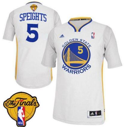 Warriors #5 Marreese Speights White Alternate The Finals Patch Stitched Revolution 30 NBA Jersey