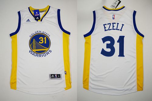 Warriors #31 Festus Ezeli White Stitched Revolution 30 NBA Jersey