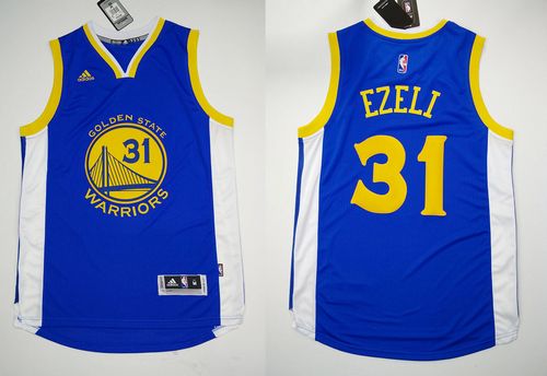 Warriors #31 Festus Ezeli Blue Stitched Revolution 30 NBA Jersey