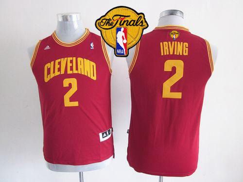 Youth Cavaliers #2 Kyrie Irving Red The Finals Patch Stitched NBA Jersey