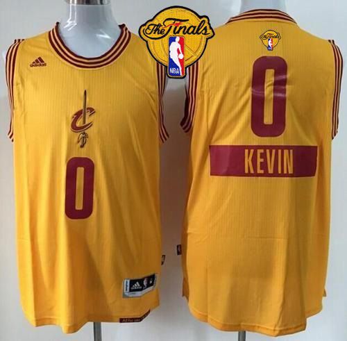 Youth Cavaliers #0 Kevin Love Gold 2014-15 Christmas Day The Finals Patch Stitched NBA Jersey