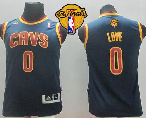 Youth Cavaliers #0 Kevin Love Navy Blue The Finals Patch Stitched NBA Jersey