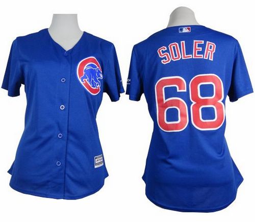 Women's Cubs #68 Jorge Soler Blue Alternate Stitched Baseball Jersey