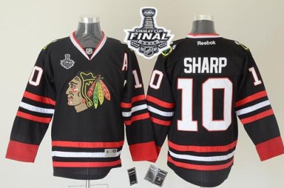 Blackhawks #10 Patrick Sharp Black 2015 Stanley Cup Stitched NHL Jersey