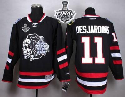 Blackhawks #11 Andrew Desjardins Black(White Skull) 2014 Stadium Series 2015 Stanley Cup Stitched NHL Jersey
