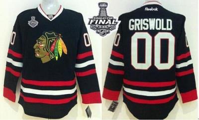 Blackhawks #00 Clark Griswold Black 2015 Stanley Cup Stitched NHL Jersey