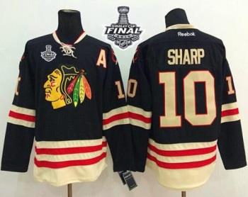 Blackhawks #10 Patrick Sharp Black 2015 Winter Classic 2015 Stanley Cup Stitched NHL Jersey