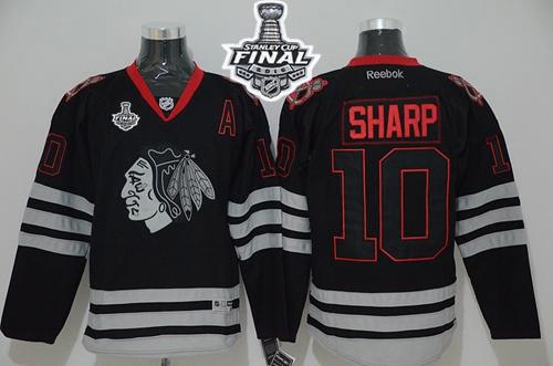 Blackhawks #10 Patrick Sharp Black Ice 2015 Stanley Cup Stitched NHL Jersey