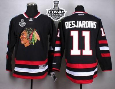 Blackhawks #11 Andrew Desjardins Black 2015 Stanley Cup Stitched NHL Jersey