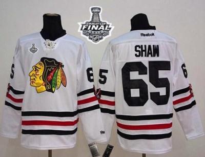 Blackhawks #65 Andrew Shaw White 2015 Winter Classic 2015 Stanley Cup Stitched NHL Jersey