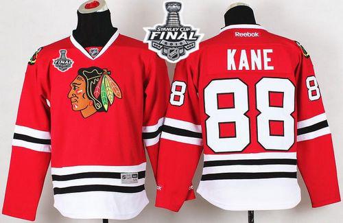 Youth Blackhawks #88 Patrick Kane Red 2015 Stanley Cup Stitched NHL Jersey